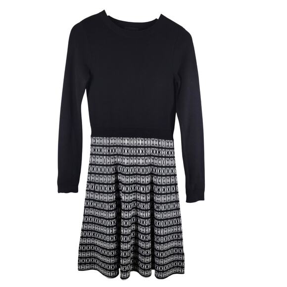 Cynthia Rowley Dresses & Skirts - Cynthia Rowley Knit Sweater Dress Womens XS Black Geometric Classic office